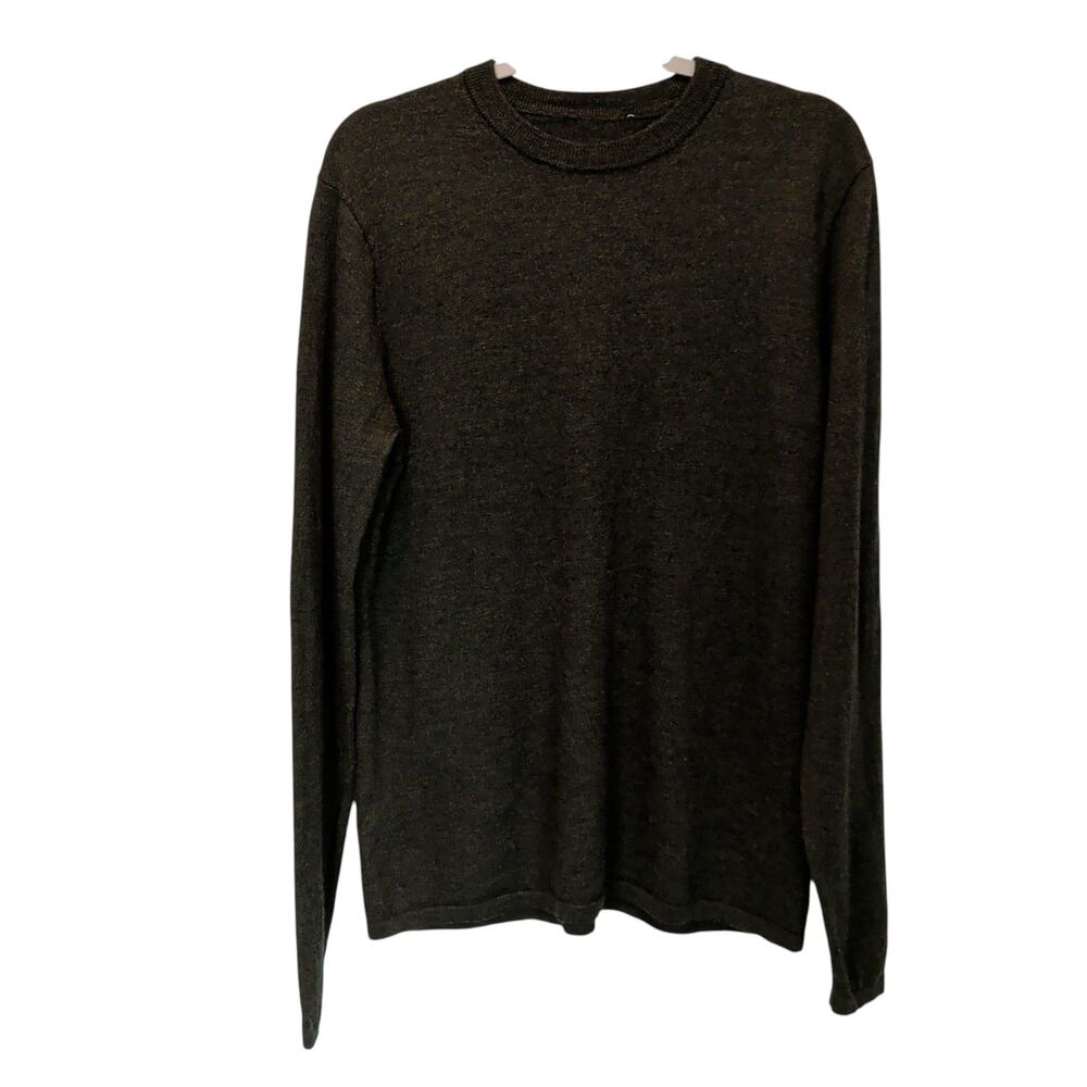 Artefact Men's Olive Green 100% Merino Wool Crew Neck Sweater Warm Winter